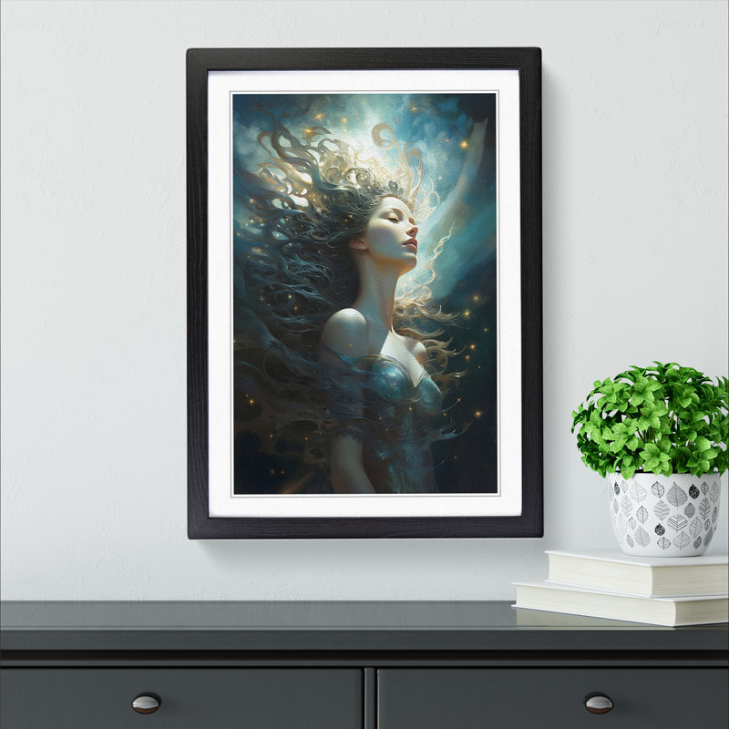 Galaxy Classicism Art - Framed Print, 34cm H x 25cm W, Black Framed