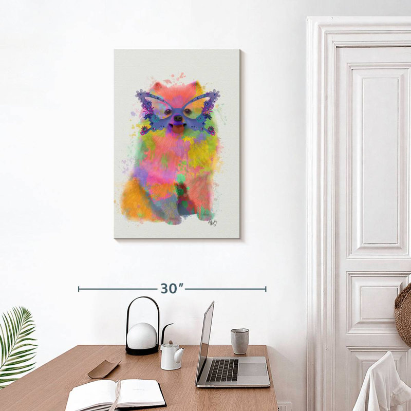 Brampt Rainbow Splash Pomeranian, 30" H x 20" W