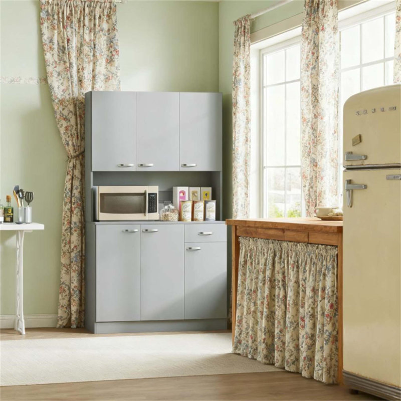 Kitchen Pantry Tall Storage Cabinet With Microwave Stand, Adjustable Shelves, And Anti-Tip Safety For Modern Kitchens