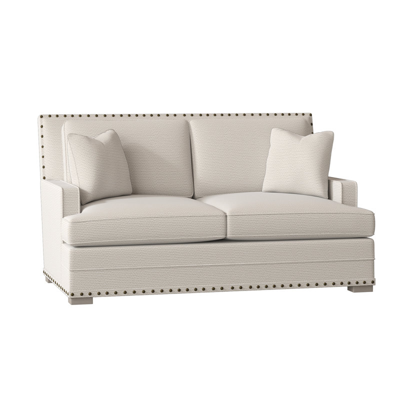 Cantor Upholstered 67.5'' Loveseat, Cream Chenille 1345-002, Blanca
