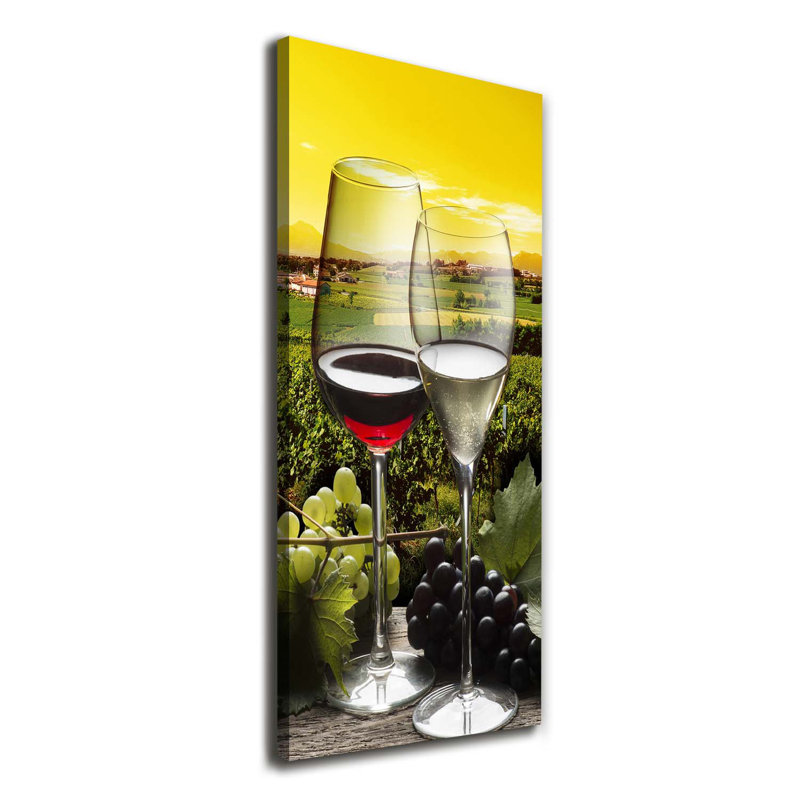 Wine And Grapes - Wrapped Canvas Print