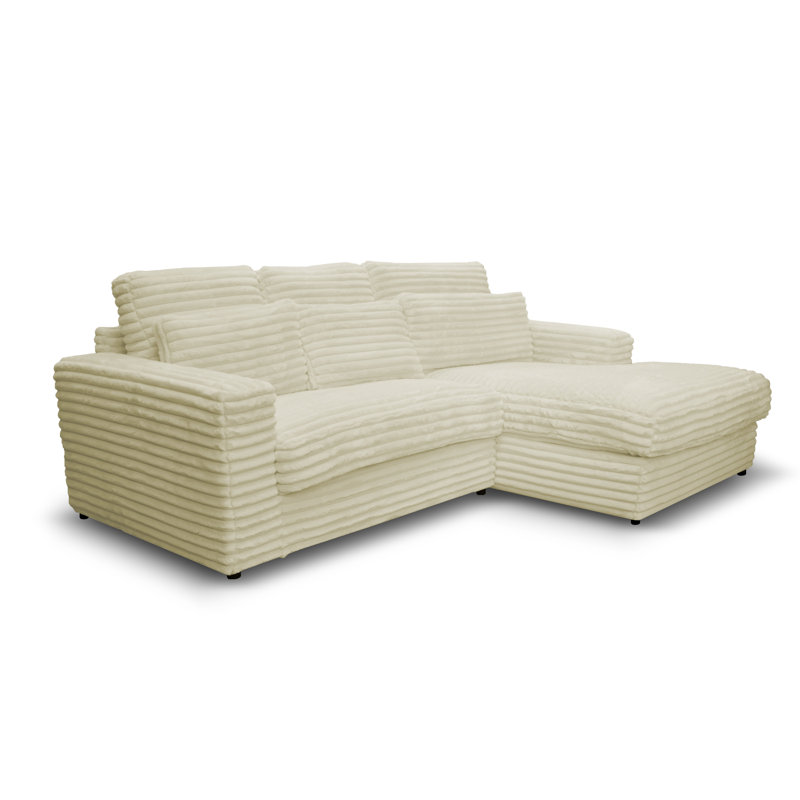 Nicodem 3 Seater Corner Sofa , Right facing, Cream