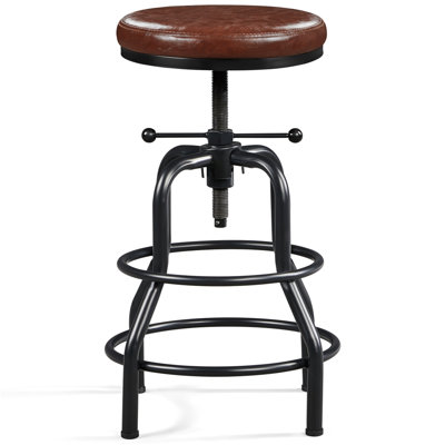 Upholstered Counter Stool with Metal Frame