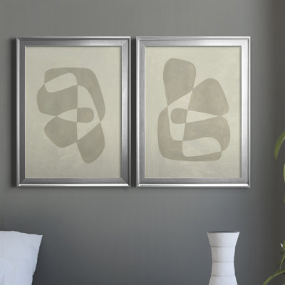 «Soft Shape I», ensemble de 2 peintures sur toile encadrées