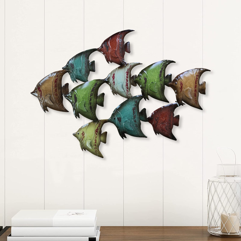 Décoration murale multicolore en métal