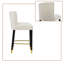 Ensemble de 2 chaises de salle à manger rembourrées modernes avec siège rembourré, dossier confortable et pieds en métal avec accents dorés-136513807