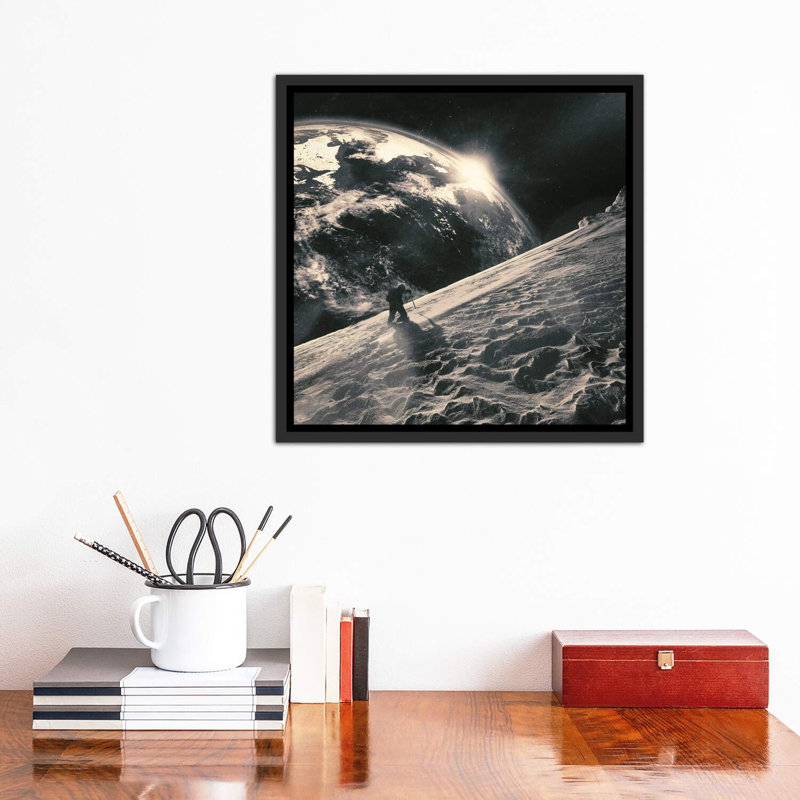 " Moxie " by Seamless, Distressed Black Framed Canvas, 18" H x 18" W x 1.5" D