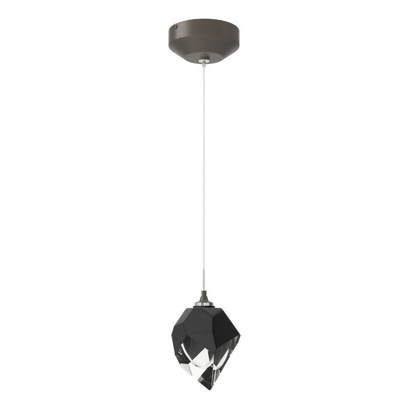 Chrysalis 1 - Light Single Geometric Pendant, Dark Smoke, Black