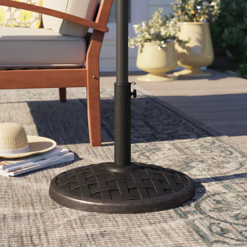 Cardis Polyresin Standing Round Umbrella Base, Antique Bronze