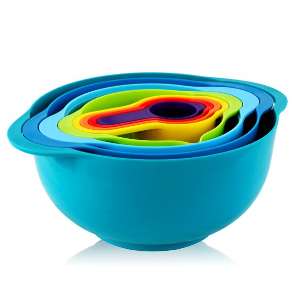Set of 5 - Colorful Mixing Bowls - Plastic Mixing Bowl Set for Kitchen –  Stackable Plastic Mixing Bowls – Dishwasher Safe Kitchen Bowls – BPA Free –  Great for Cooking Serving Salads, Snack, Fruits