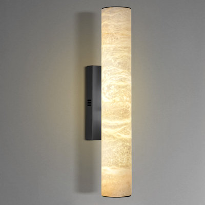 20" Dimmable LED Wall Mounted Alabaster Sconce with Alabaster Shade