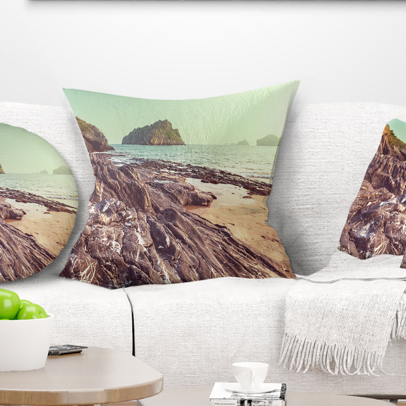 Coussin vietnam halong à aire de mer, 16 po x 1 po, Coussin décoratif