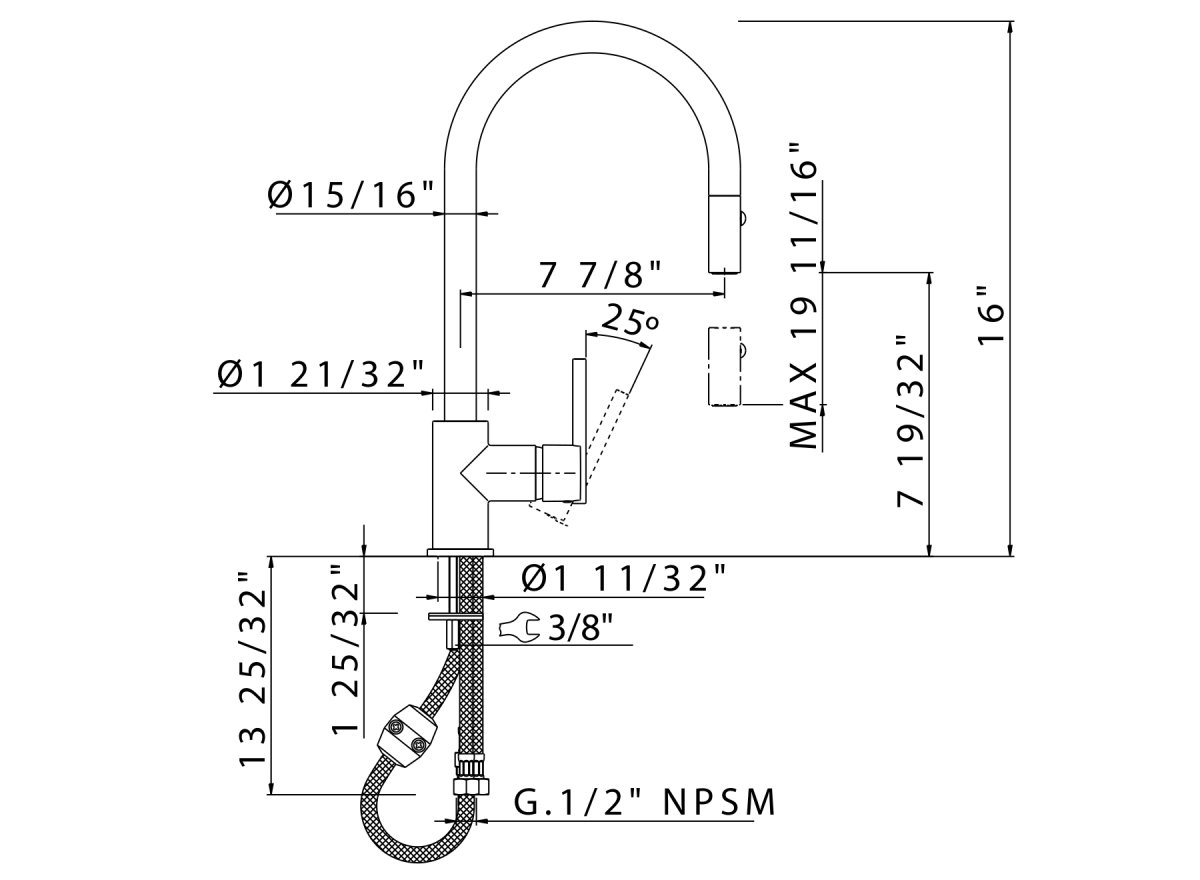 Jordon Pull-Down Kitchen Faucet, Matte Black
