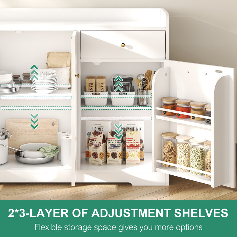 54 po de large Evynn avec lumière DEL et 2 tiroirs, Evynn avec rangement pour poubelle et tablettes réglables, Blanc