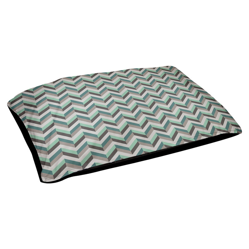 Coussin pour chien chevron Byrge, Très grand (l 52 po x P 42 po x H 17 po), Vert / Gris