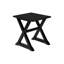 Table d'appoint noire, table de bout carrée avec base à tréteaux en bois massif, table d'appoint polyvalente pour le salon, table de chevet transitionnelle pour la chambre à coucher-1016824192