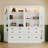 83.4"Tall Two Bookshelf With Two Corner Shelf Suite,Bookcases With 3 Drawer And Open Shelves,5-Tier Corner Shelf,Free Standing Shelves Suite With LED Lighting For Living Room,Office,