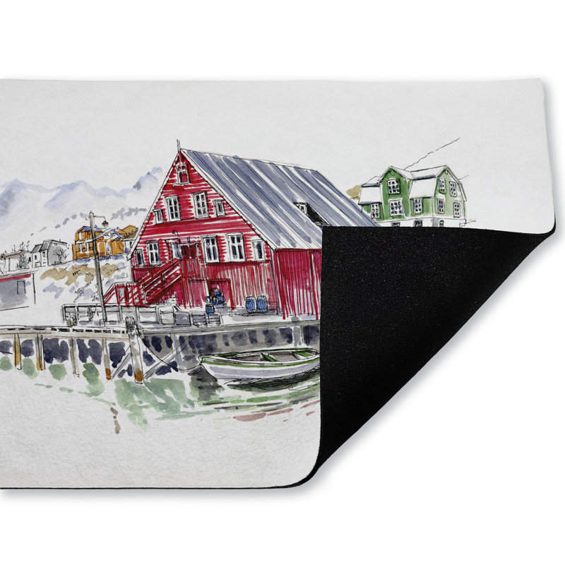 Tapis de porte d'extérieur Wanderlust Coastal Dock, par Tim Coffey, 18 po x 30 po