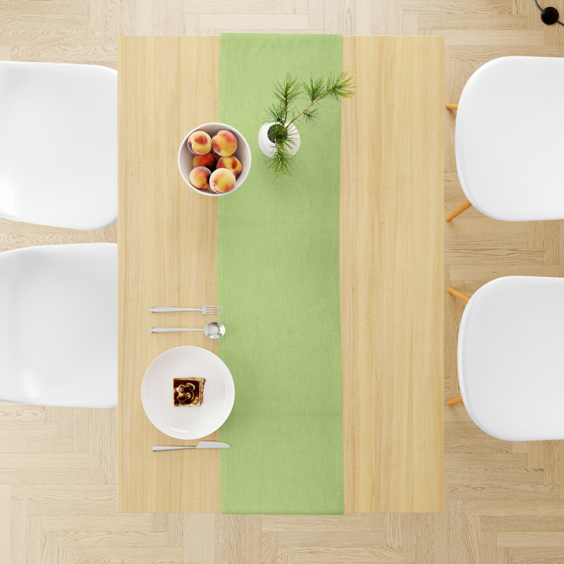 Acsa Solid Color Table Runner, 13" x 36", Soft Green