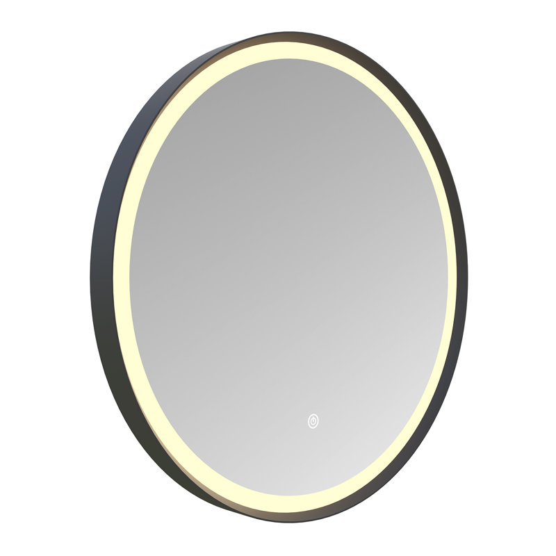 Kingston Brass Aurora 24-Inch Round Led Bathroom Mirror, Front Light, Anti-Fog, Dimmable Touch Sensor Lighted Mirror