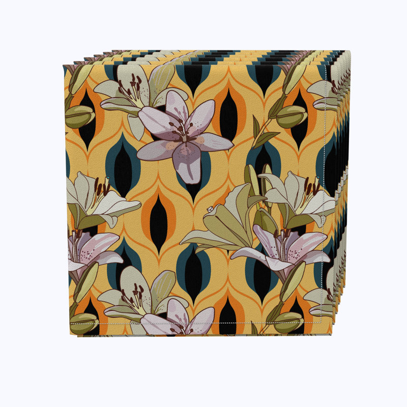 Cotton Floral Square Napkin
