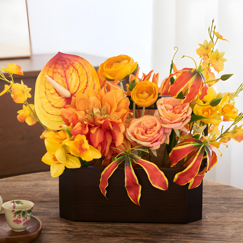 Ornements de fleurs simulées, Jaune