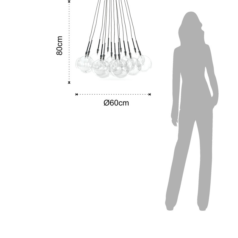 Ilsa 14 - Light Chrome Cluster Pendant