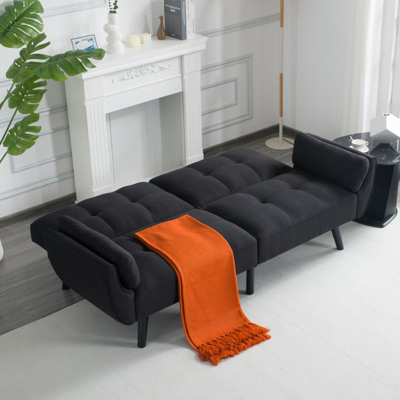 Canapé-lit futon convertible avec pieds en bois