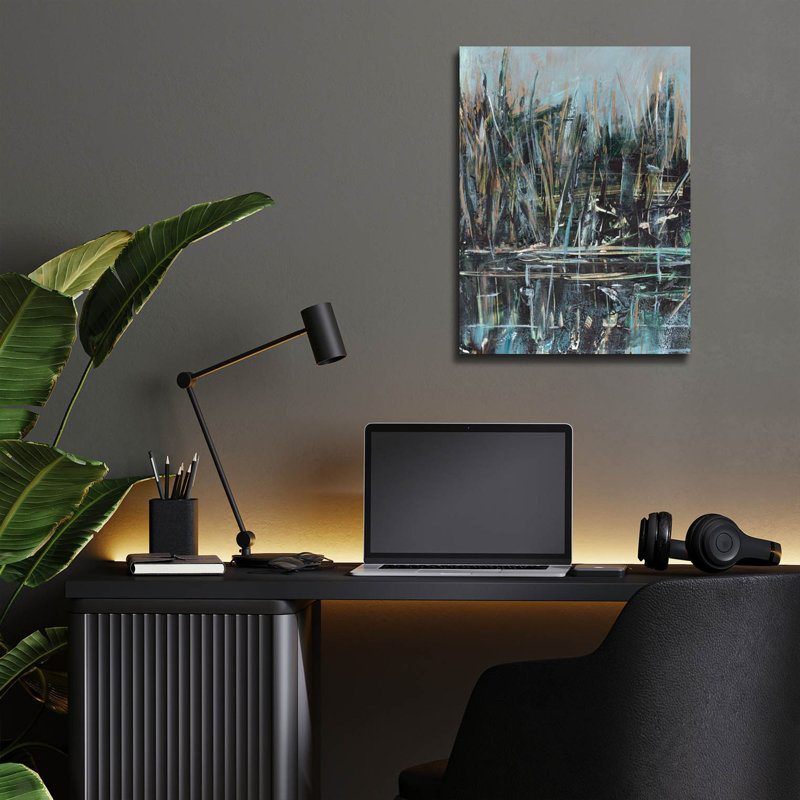 «Abstract Watergrass 1» par Ethan Harper, art mural en verre acrylique