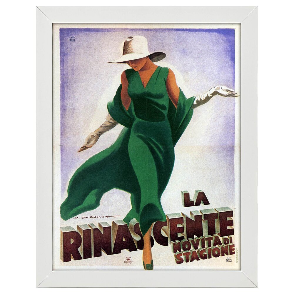 Leinwandbild Vintage Werbeplakat La Rinascente. Saisonale Neuigkeiten