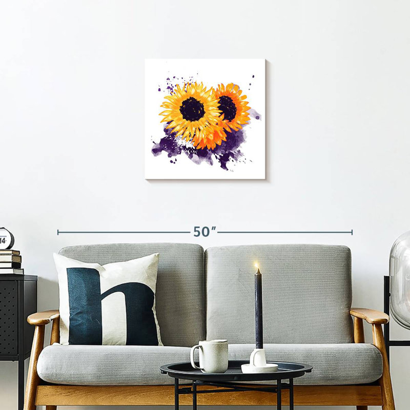 Harnek tournesol encre éclaboussure, H 20 po x l 20 po