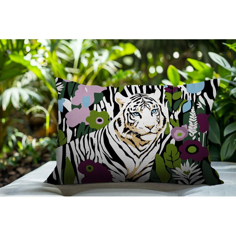 Oreiller rectangulaire réversible intérieur / extérieur Wilo Tiger, Mauve, H 20 po x l 14 po