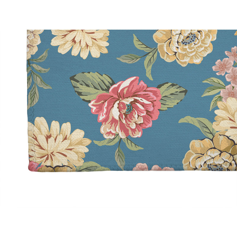 Tapis de bureau léger et antidérapant Catherine, Bleu, L 84 po x P 60 po