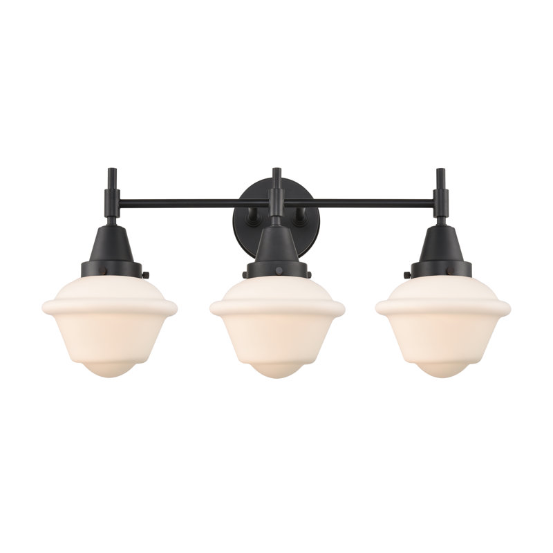 Éclairage pour meuble-lavabo à 3 lumières à intensité variable Gayle, Blanc mat, Noir mat, Ampoule non incluse