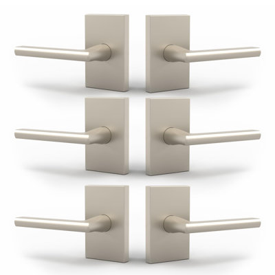 Mega Handles Glamour Dummy Poignées de porte - Paquet de 6 poignées de porte en chrome robuste, poignée de porte anti-rotation pour garde-robe et portes françaises, un côté, s'adapte à toutes les portes standard - chrome poli