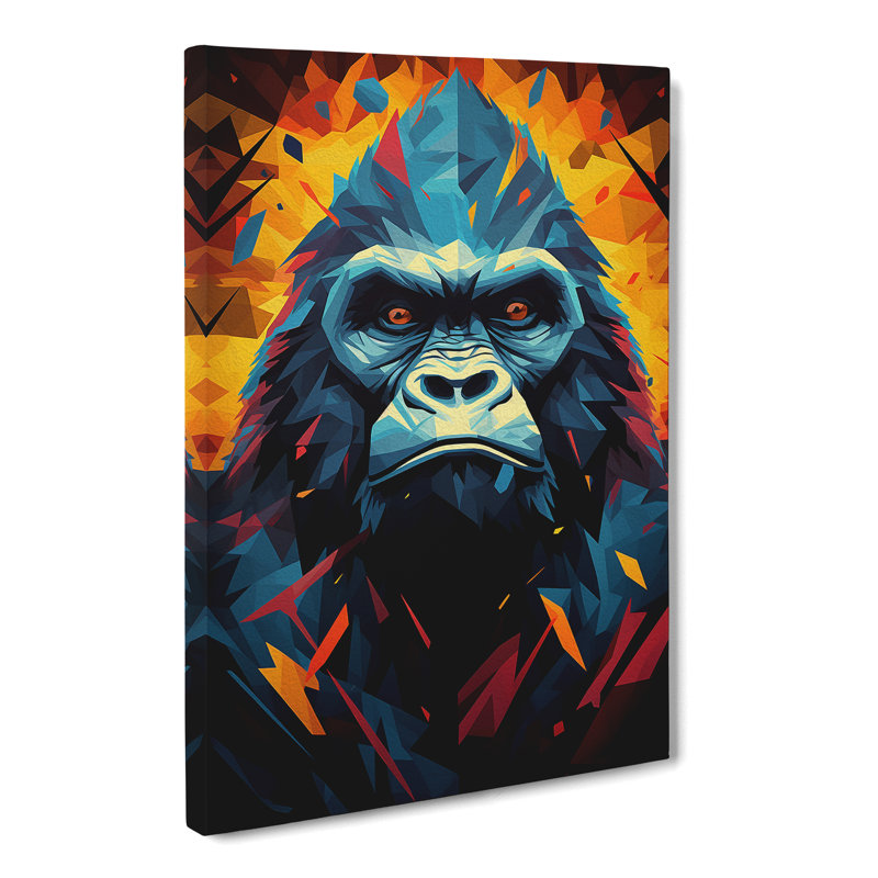 Gorilla Geometric - Wrapped Canvas, 50cm H x 35cm W x 3cm D
