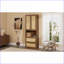 Armoire de rangement à 2 portes en rotin avec 3 tiroirs Port USB | Noyer | Pin-747370306