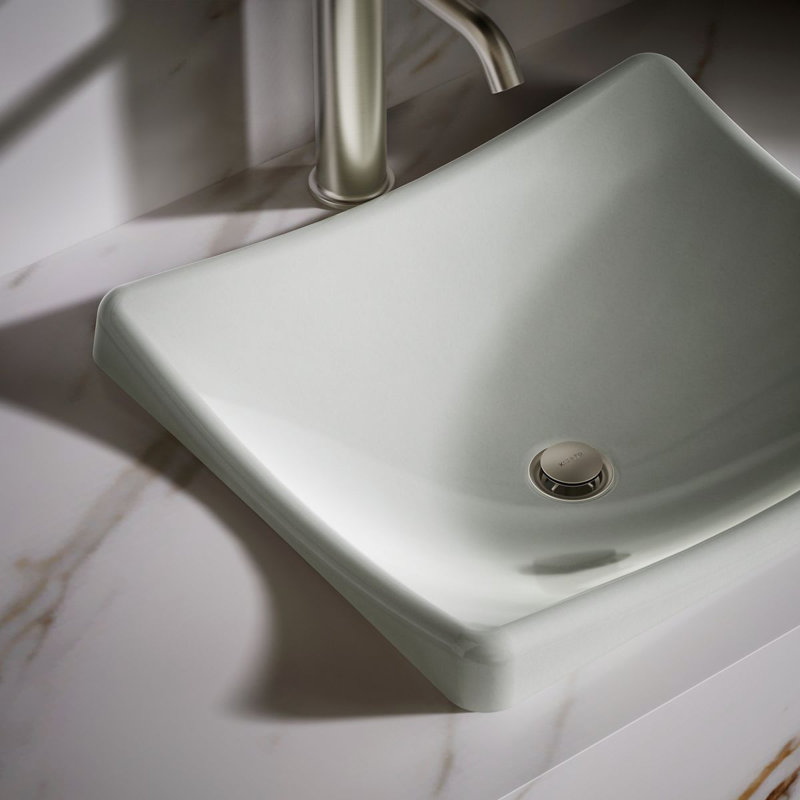 DemiLav Metal Specialty Vessel Bathroom Sink, Sea Salt