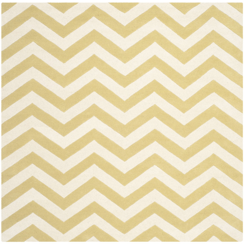 Teresita Chatham Hand Tufted Wool Chevron Rug, Square 7'