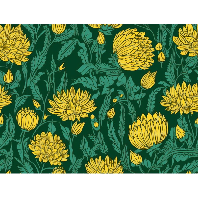Machine Printed Comforter, Queen Comforter, Green/Yellow Floral