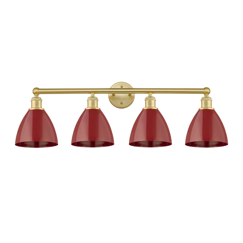 Alquin 4 - Light Dimmable Vanity Light, Red, Satin Gold