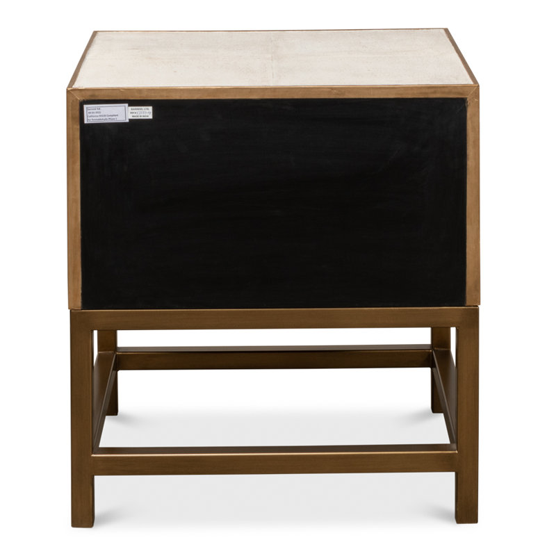 Shagreen 2 - Drawer Solid Wood Nightstand, Osprey White