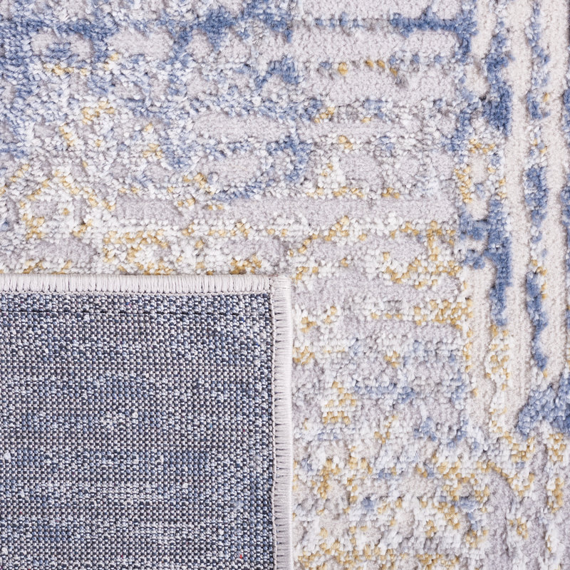 Tapis beige / bleu clair Palma 350, Rectangle 5 pi 3 po x 7 pi 6 po