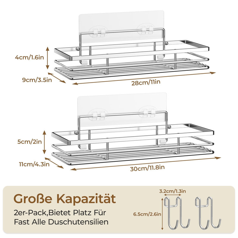 Stainless Steel Wall Bathroom Shelves