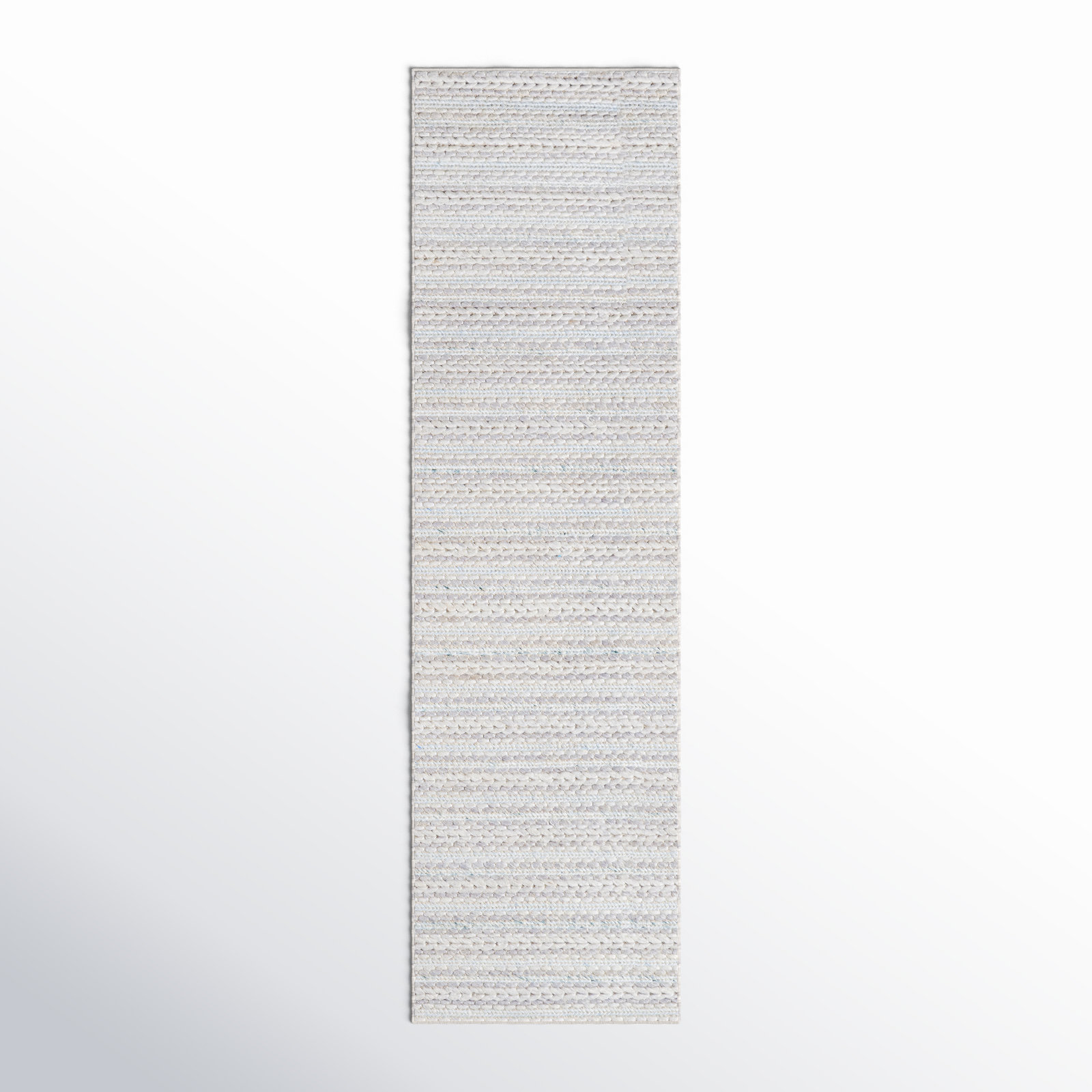 Kells Handmade Light Gray/Cream/Light Blue Rug, Runner 2'3" x 8'