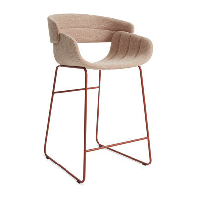 Racer Upholstered Counter Stool with Metal Frame