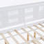 Lit de jour double en bois avec lit gigogne simple, lit de jour avec tablette de rangement et ports de chargement USB, blanc