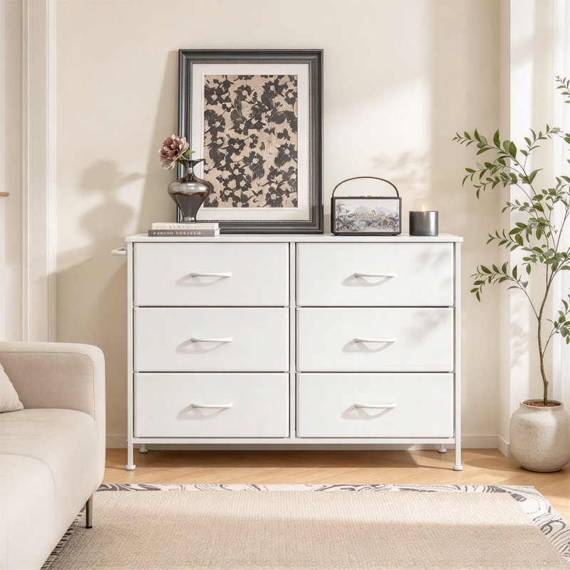 65 cm W Chest of 6 Drawers, White