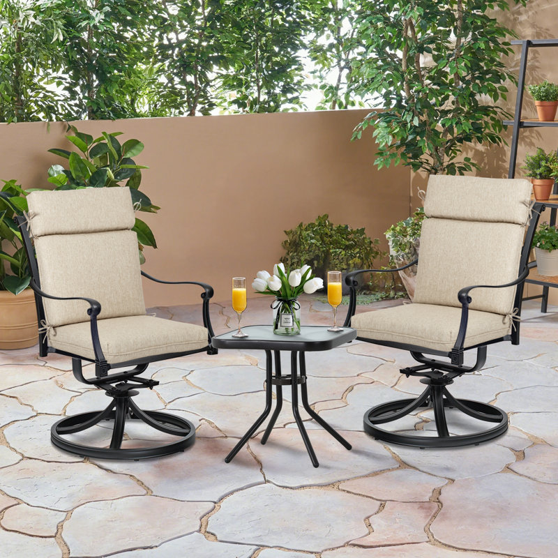 Ensemble de coussins de chaise d'extérieur à haut dossier, Taupe clair, L 21 po x P 20 po
