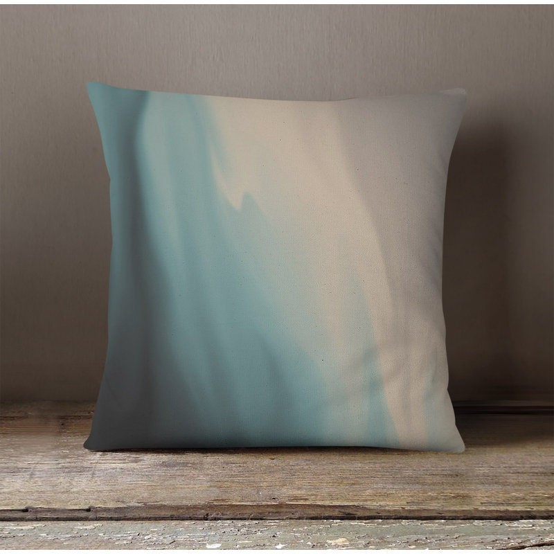 Throw Pillow With Insert, Blue/Brown Abstract/Ombre 2, 18"H x 18"W